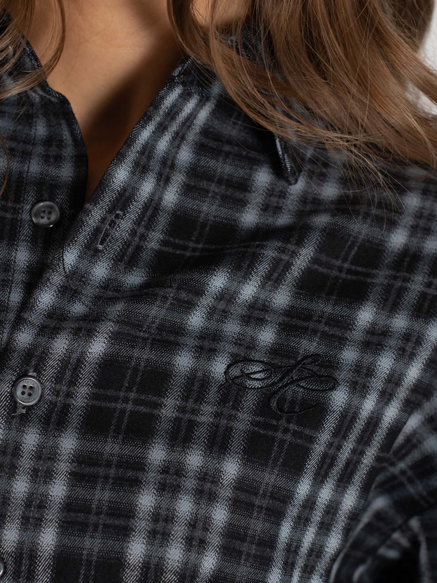 Checkered flannel shirt gray